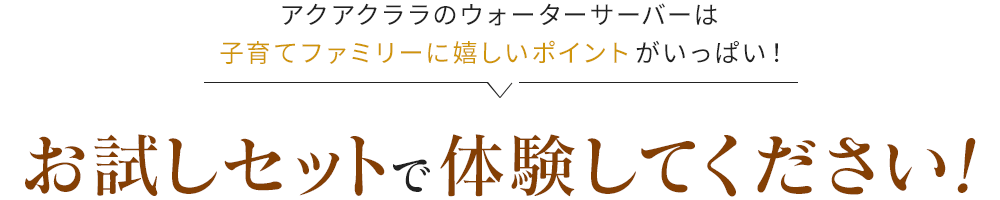 お試しセットで体験してください！