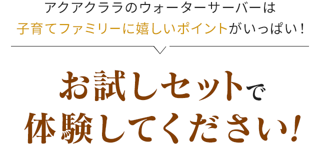お試しセットで体験してください！