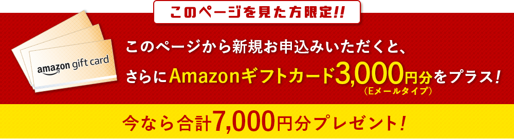 Amazonギフト券3,000円分プレゼント