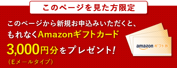 Amazonギフトカード3,000円分プレゼント