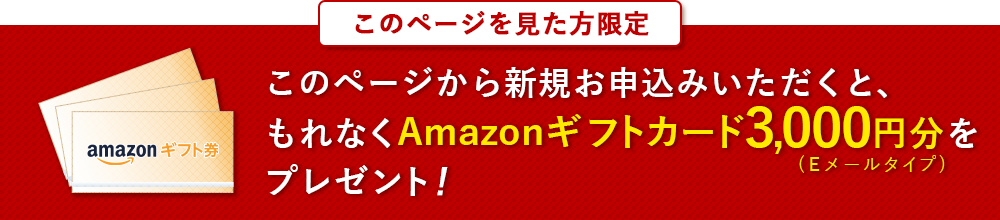 Amazonギフトカード3,000円分プレゼント