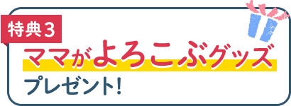 特典3 ママにうれしい子育てグッズプレゼント！