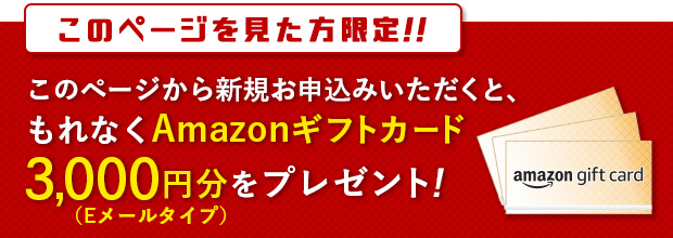 Amazonギフト券3,000円分プレゼント