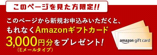 Amazonギフト券3,000円分プレゼント