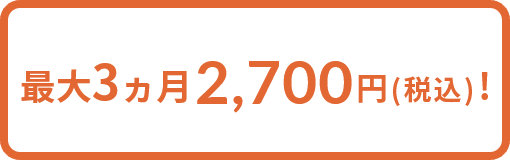 最大3ヶ月2,700円