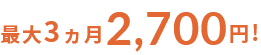 最大3ヵ月2,490円!
