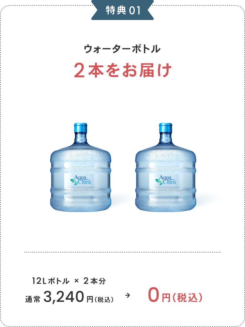 特典 01 ウォーターボトル 2本をお届け