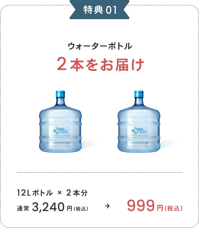 特典 01 ウォーターボトル 2本をお届け