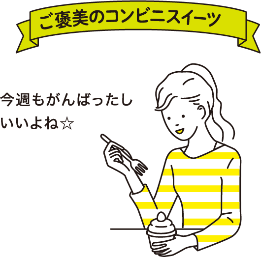ご褒美のコンビニスイーツ
