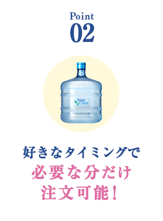 Point 02 好きなタイミングで必要な分だけ注文可能！