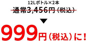 12L×2本 通常3,456円(z生込み) → 999円(税込)に！